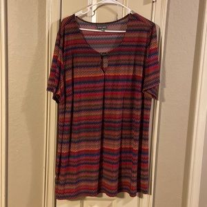Red multicolored blouse